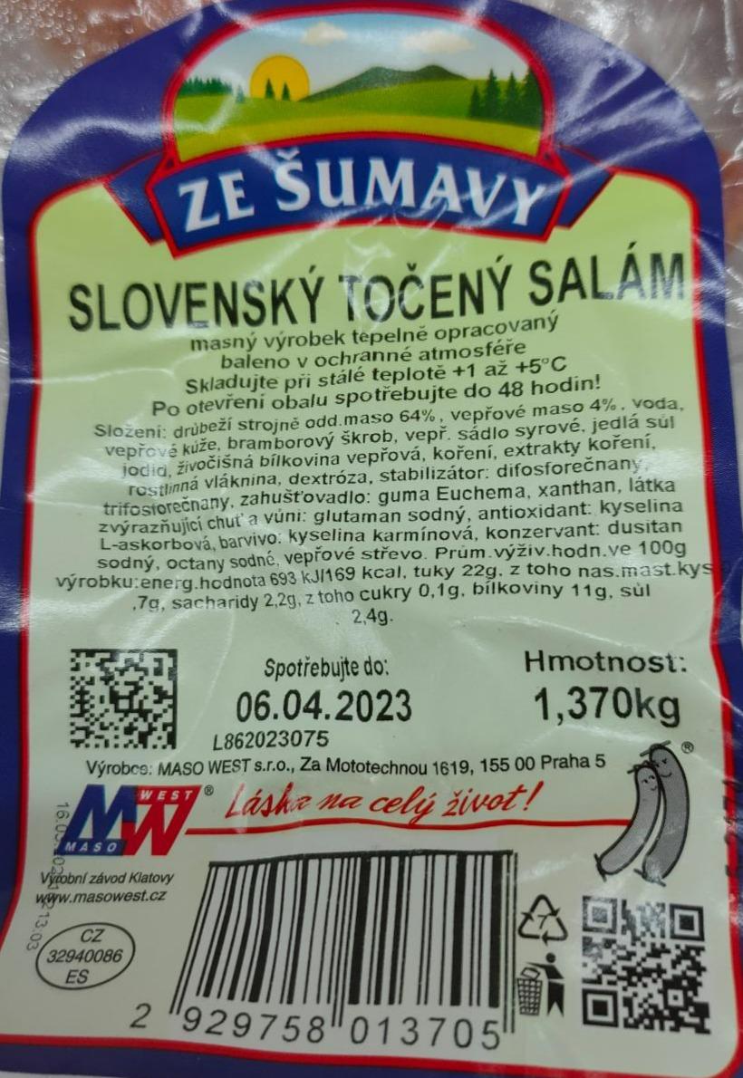 Fotografie - Slovenský točený salám Ze Šumavy