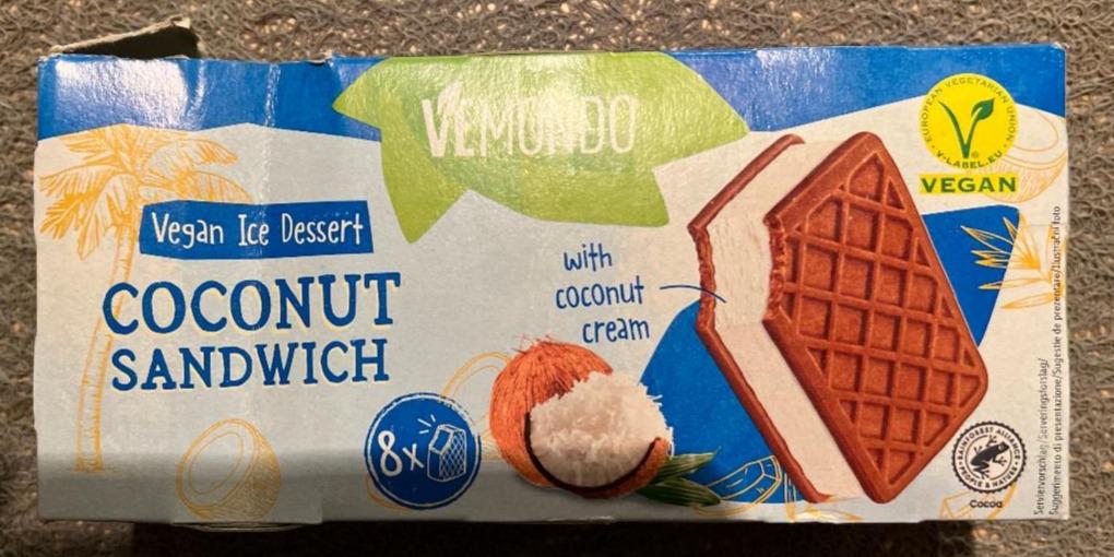 Fotografie - Vegan Ice Dessert Coconut Sandwich Vemondo
