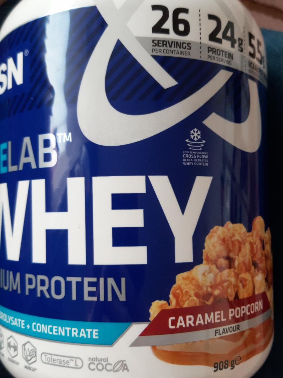 Fotografie - 100% Whey Premium Protein Caramel popcorn USN