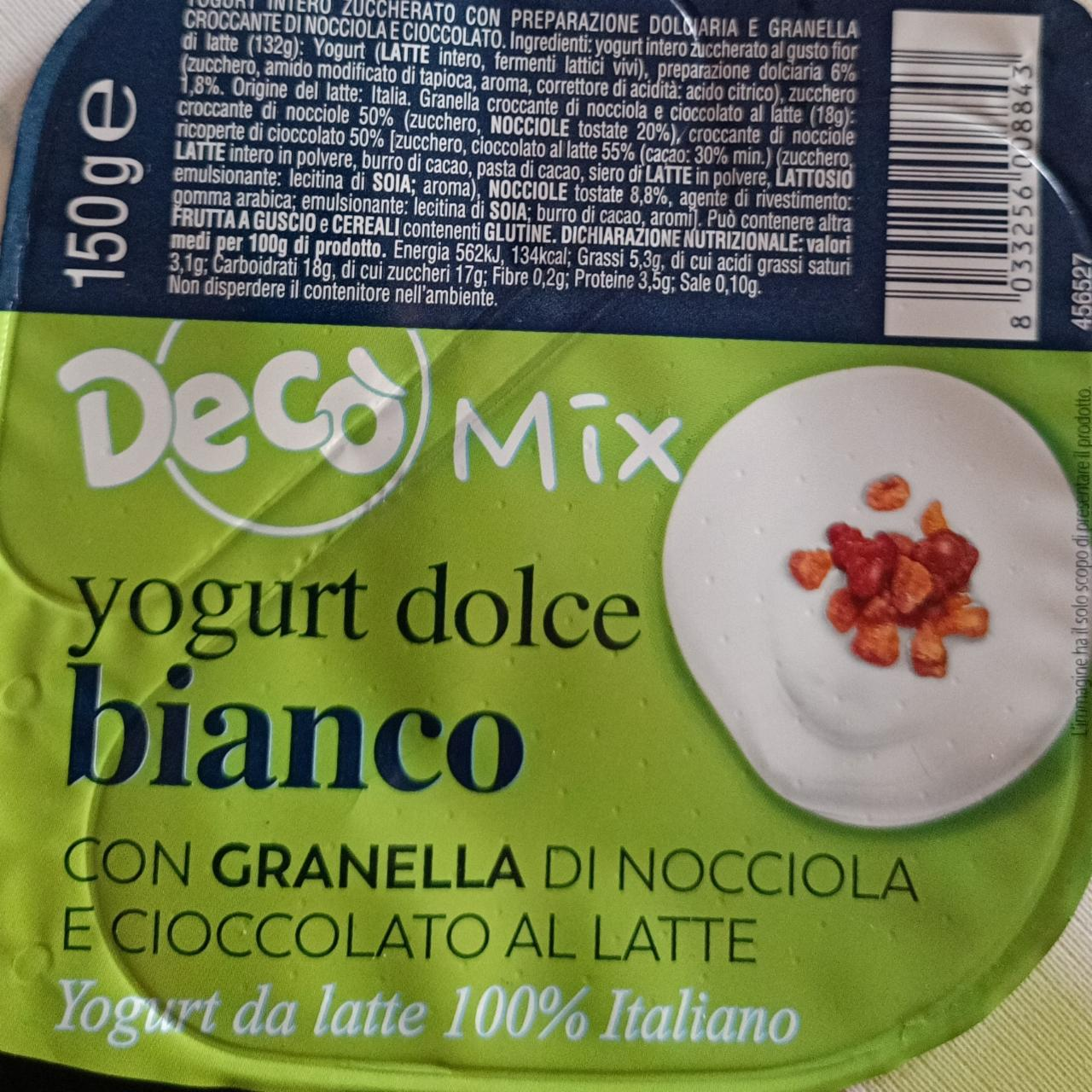 Fotografie - Yogurt dolce bianco con Granella di Nocciola e Cioccolato al latte Decò