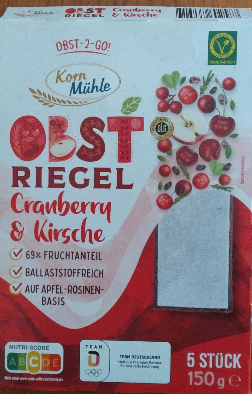 Fotografie - Obst Riegel Ccranberry & Kirsche Korn Mühle