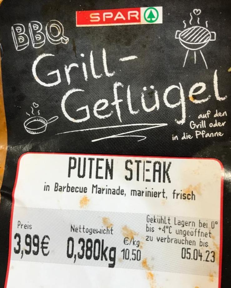 Fotografie - Grill geflügel Puten steak in Barbecue Marinade Spar