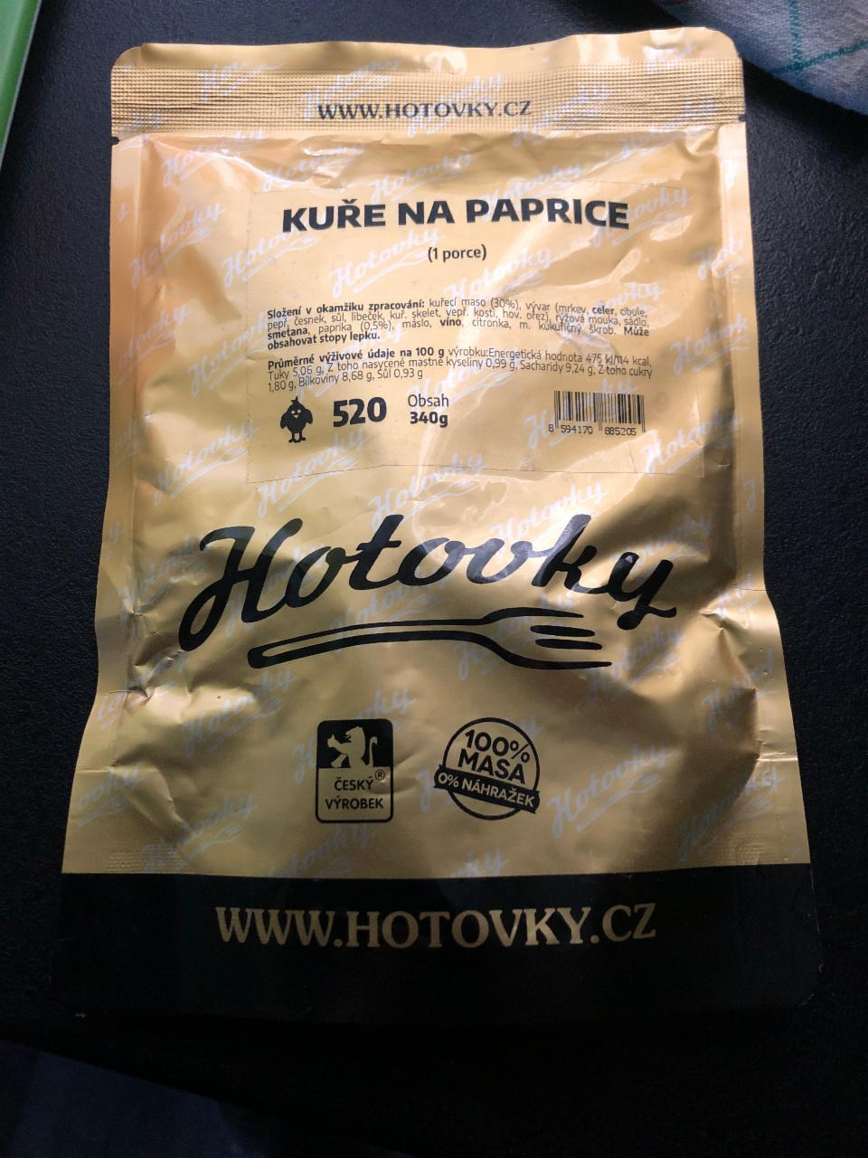 Fotografie - Kuře na paprice Hotovky.cz