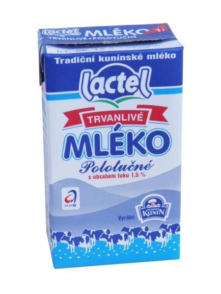 Fotografie - mléko polotučné trvanlivé Lactel