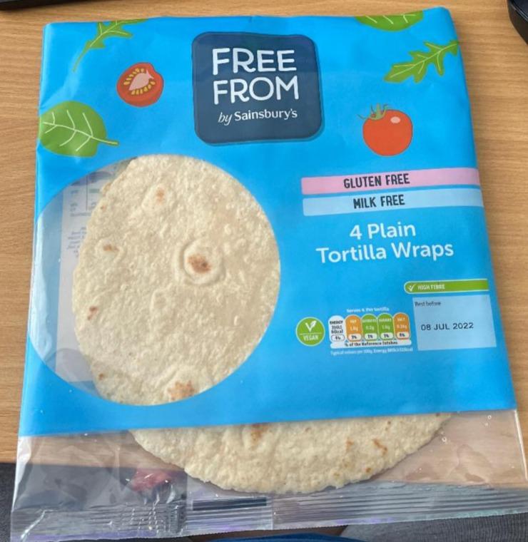 Fotografie - 4 Plain Tortilla wraps Free from by Sainsbury's