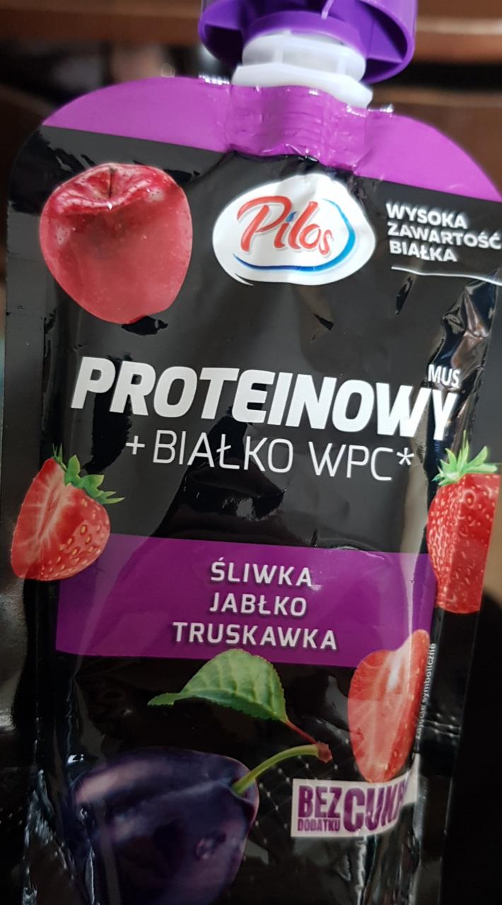 Fotografie - MUS Proteinowy+białko WPC Śliwka Jabłko Truskawka Pilos