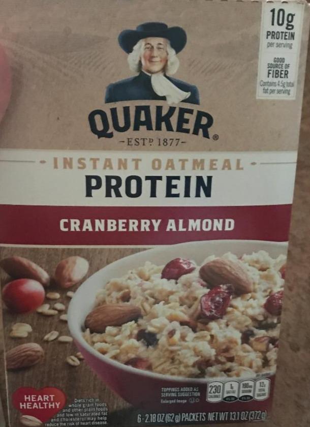 Fotografie - Protein Instant Oatmeal Cranberry Almond Quaker