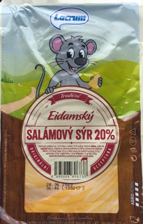 Fotografie - eidamsky salamový sýr 20% Lacrum