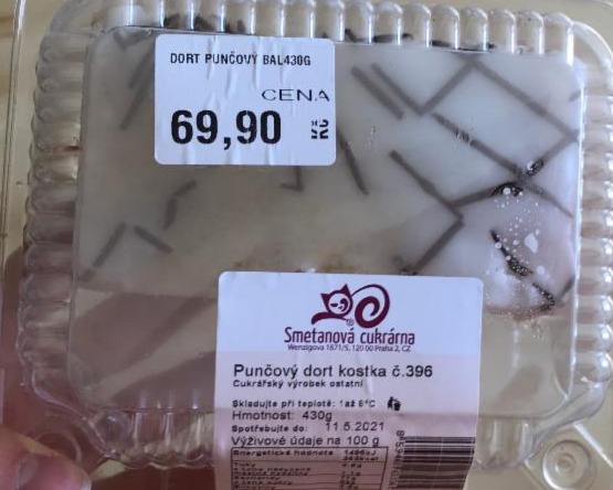 Fotografie - Punčový dort kostka Smetanová cukrárna