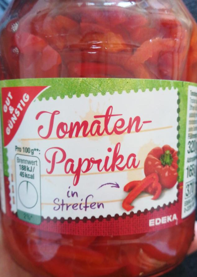 Fotografie - Tomaten-paprika in streifen Edeka