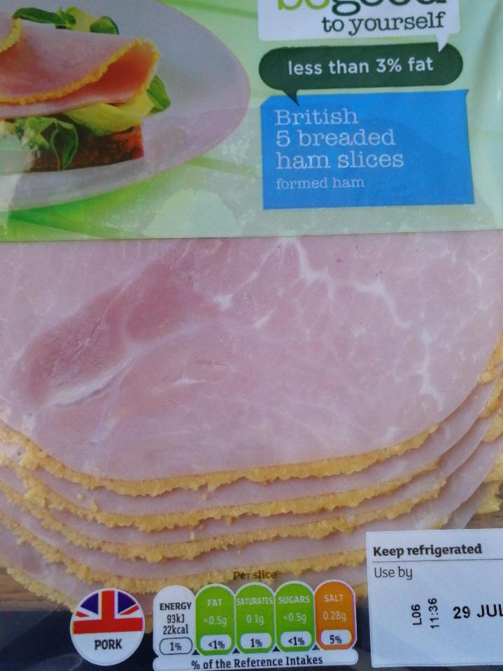 Fotografie - Be good to yourself breaded ham slices