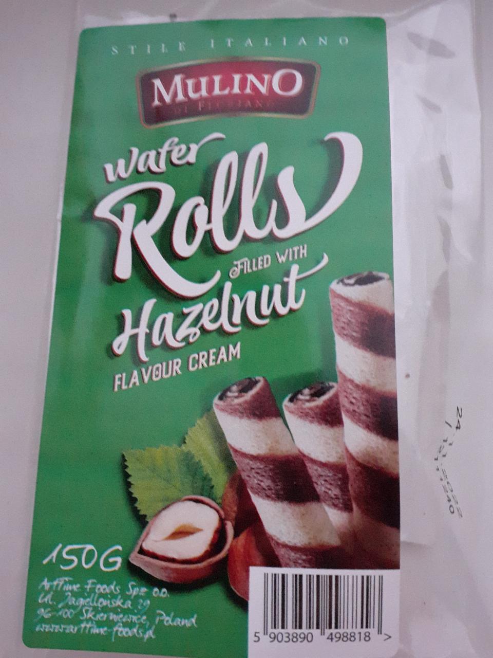 Fotografie - Wafer Rolls filled with Hazelnut Mulino