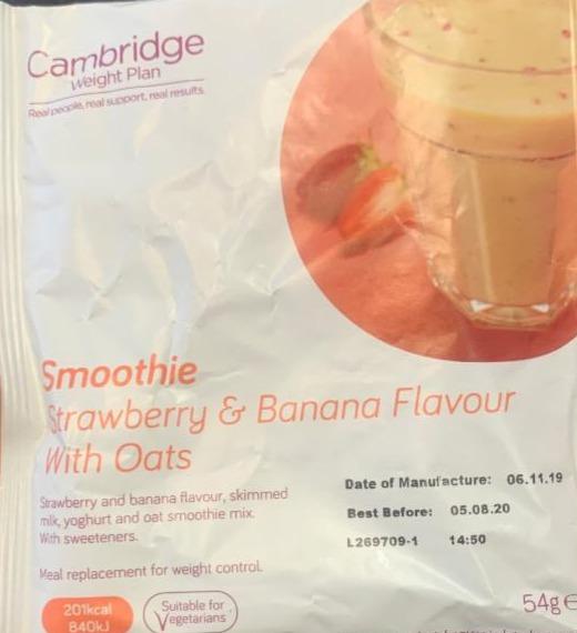 Fotografie - cambridge weight plan smoothie strawberry and banana