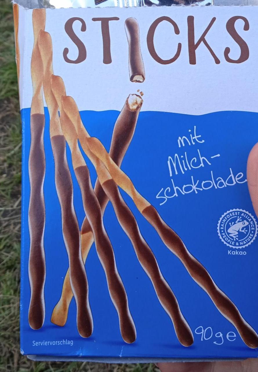 Schoko Sticks mit Milchschokolade Sondey - kalorie, kJ a nutriční hodnoty | 