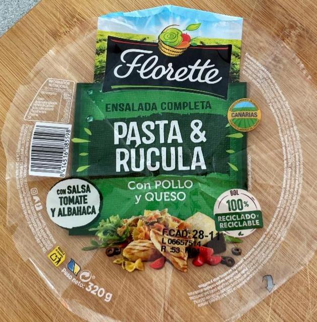 Fotografie - Ensalada completa Pasta & Rucula con pollo y queso Florette
