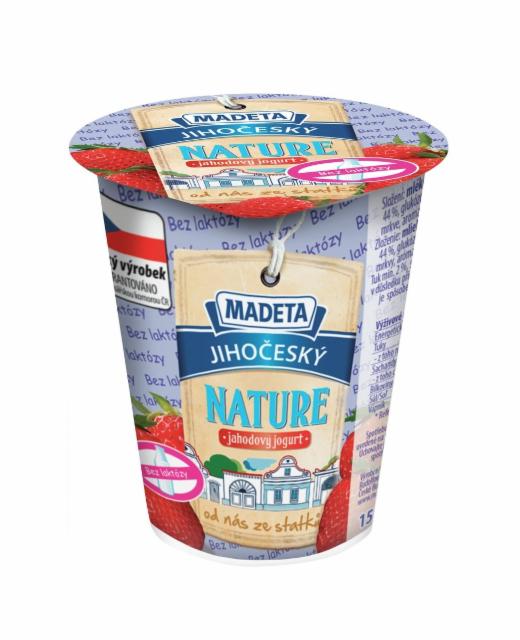 Fotografie - Jihočeský Nature jahodový jogurt bez laktózy 2,6% Madeta
