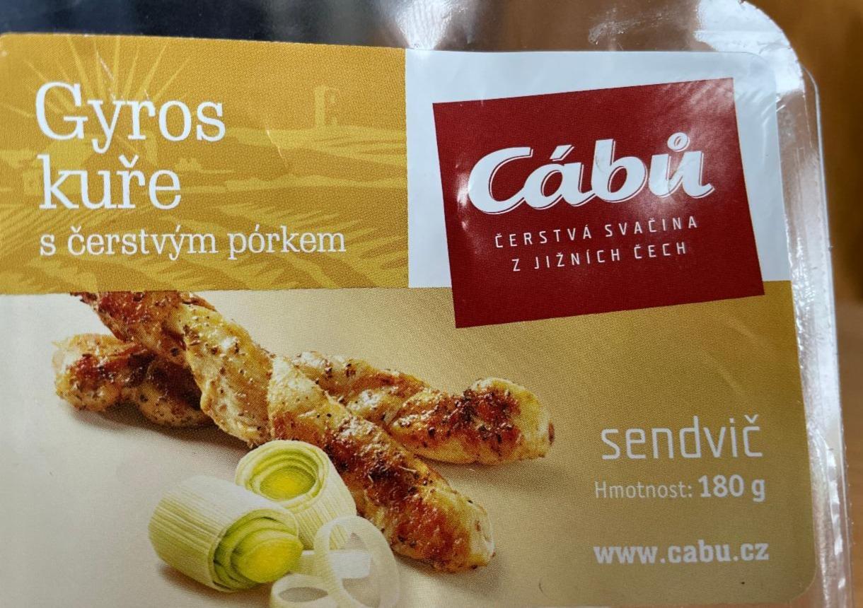 Fotografie - Gyros kuře s čerstvým pórkem sendvič Cábů