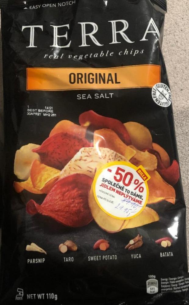 Fotografie - Real vegetable chips Original sea salt Terra