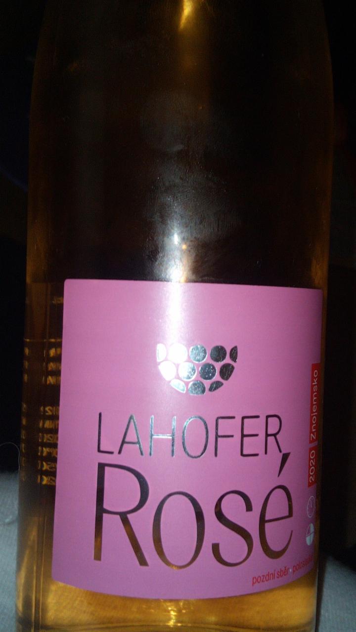 Fotografie - Lahofer rosé 2020 pozdní sběr Vinařství Lahofer