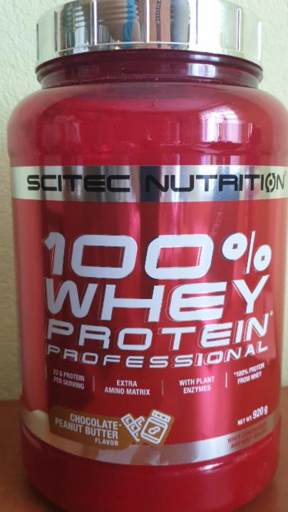 Fotografie - 100% Whey Protein Professional Chocolate Peanut butter flavor Scitec Nutrition