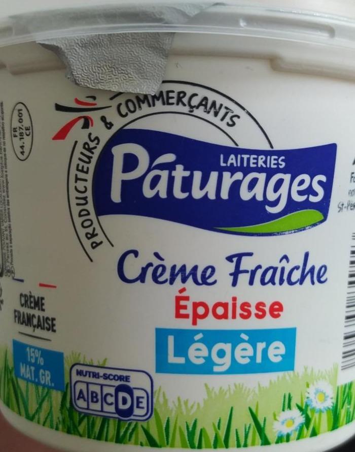 Fotografie - Crème fraîche épaisse légère 15% Pâturages