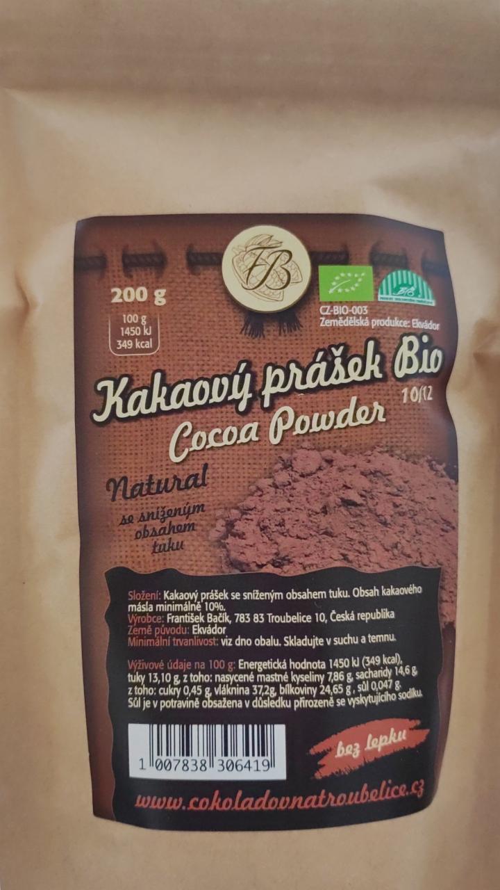 Fotografie - Bio Kakaový prášek Natural se sníženým obsahem tuku Čokoládovna Troubelice