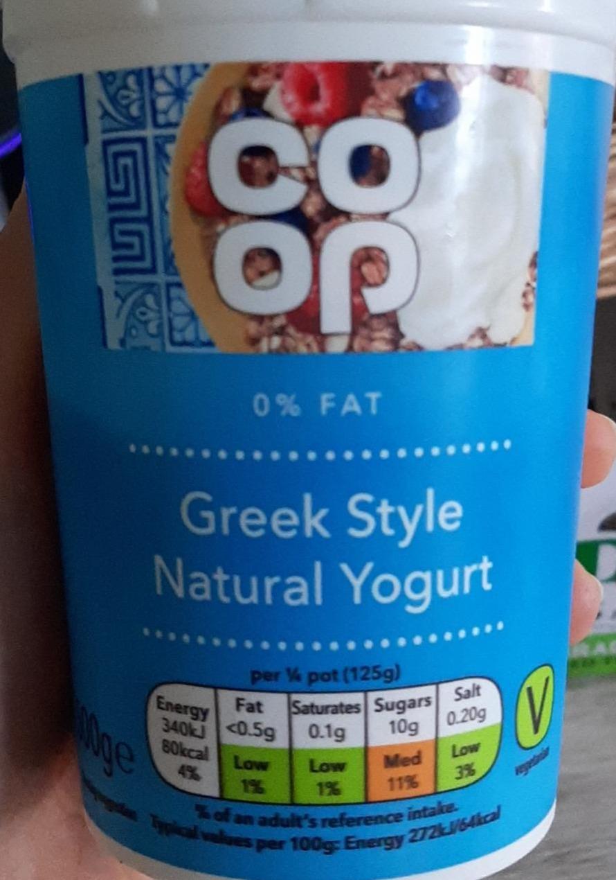 Fotografie - 0% Fat Greek Style Natural Yogurt Co-op
