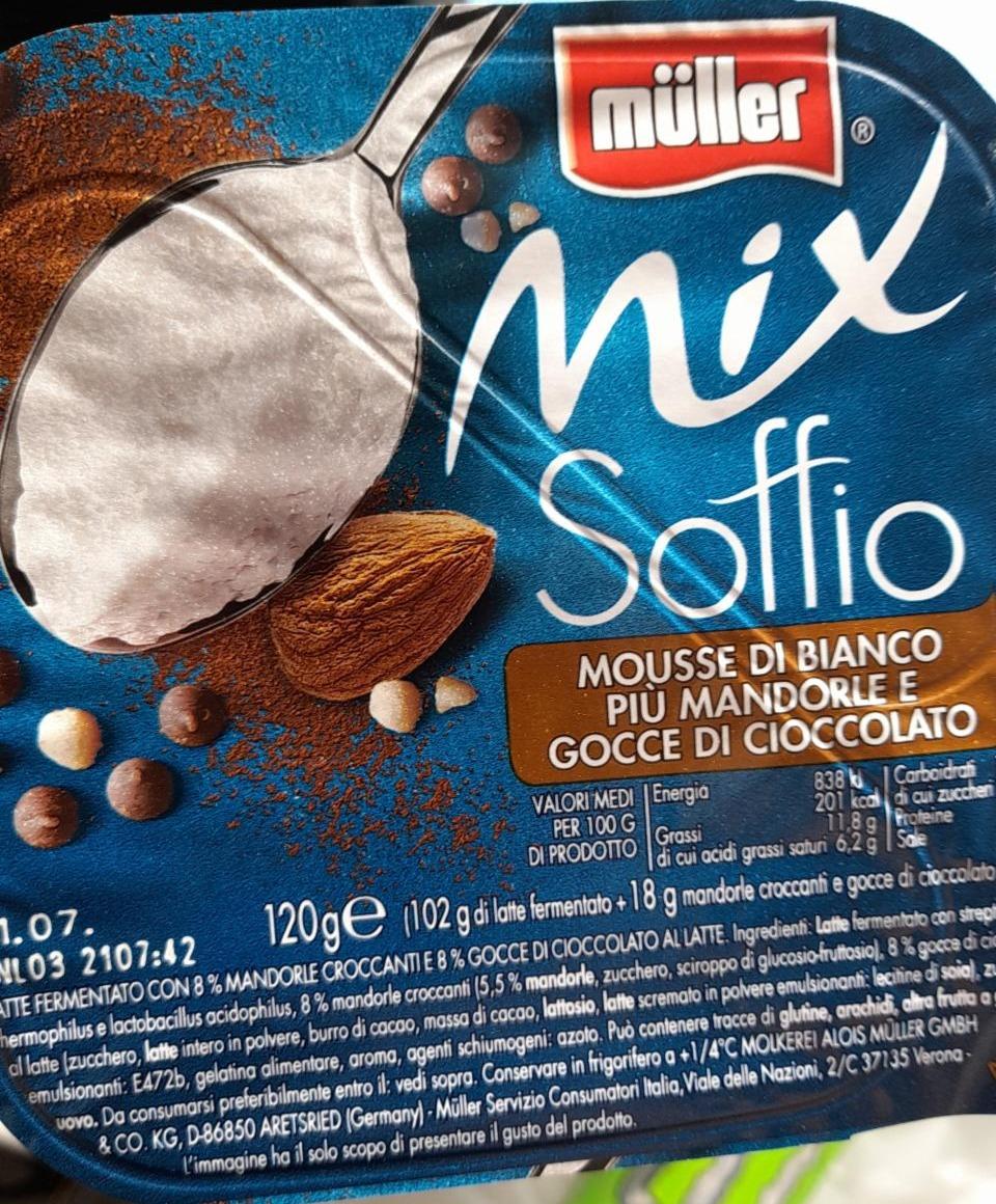 Fotografie - Mix Soffio Mousse di Bianco Più Mandorle e Gocce di Cioccolat Müller