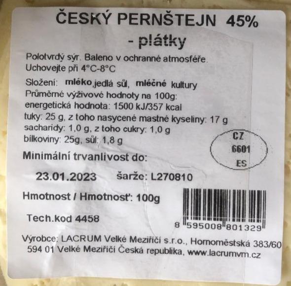 Fotografie - Český Pernštejn 45% plátky Lacrum