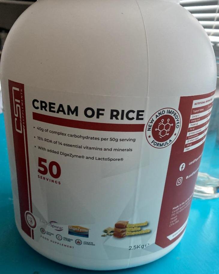 Fotografie - Cream of Rice Caramel White Chocolate CSN Supplements