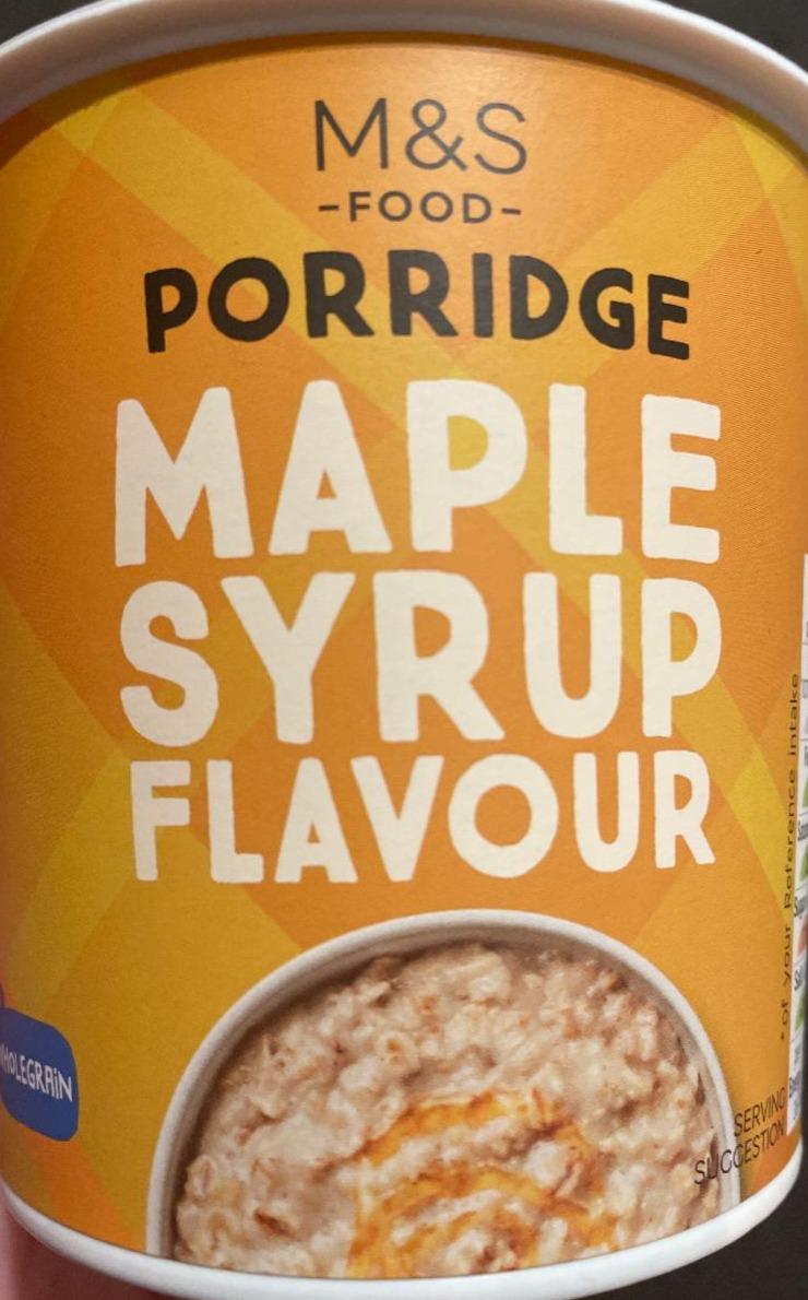Fotografie - Porridge Marple syrup flavour M&S Food