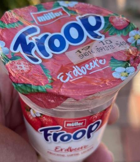 Müller Froop jahoda na jogurtu - kalorie, kJ a nutriční hodnoty