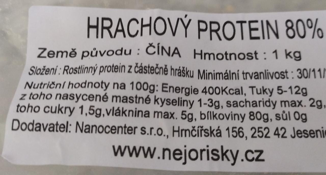 Fotografie - Hrachový protein 80% nejorisky.cz