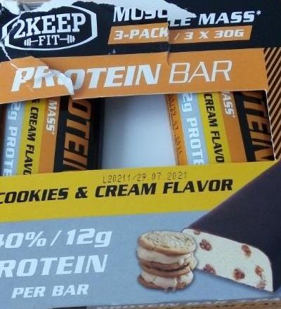 Fotografie - Protein bar Muscle Mass Cookies & cream 40%