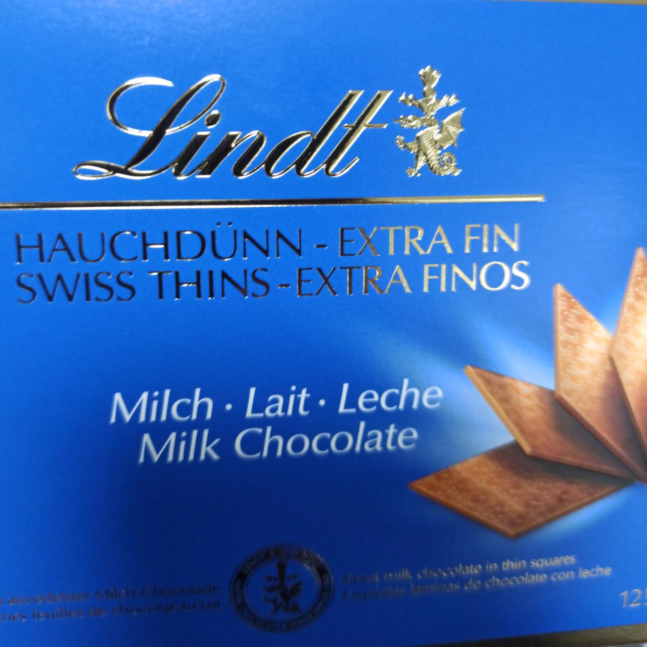 Fotografie - Swiss Thins Milk Chocolate Lindt