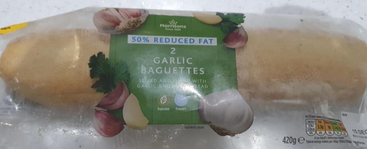 Fotografie - 2 Garlic Baguettes 50% reduced fat Morrisons