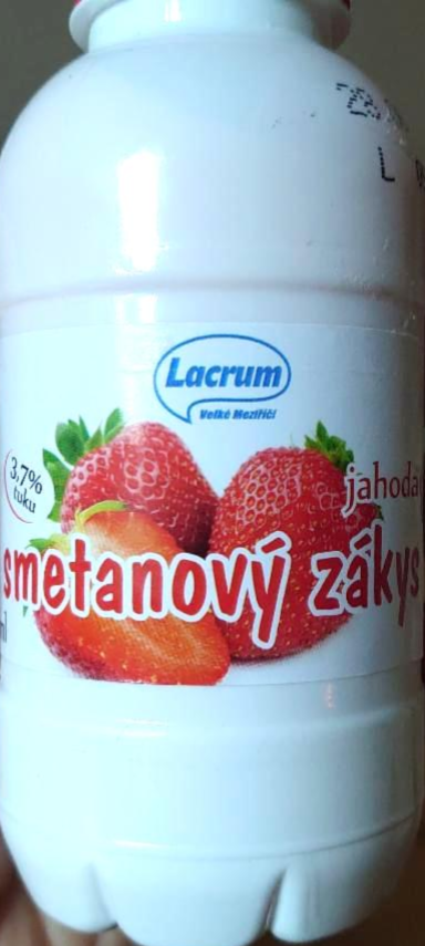 Fotografie - Smetanový zákys Jahoda 3,7% tuku Lacrum