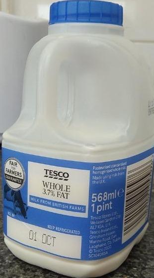 Fotografie - Whole 3,7% fat Milk Tesco