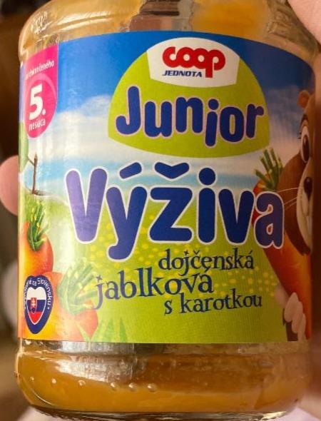 Fotografie - Junior Výživa dojčenská jablková s karotkou Coop Jednota