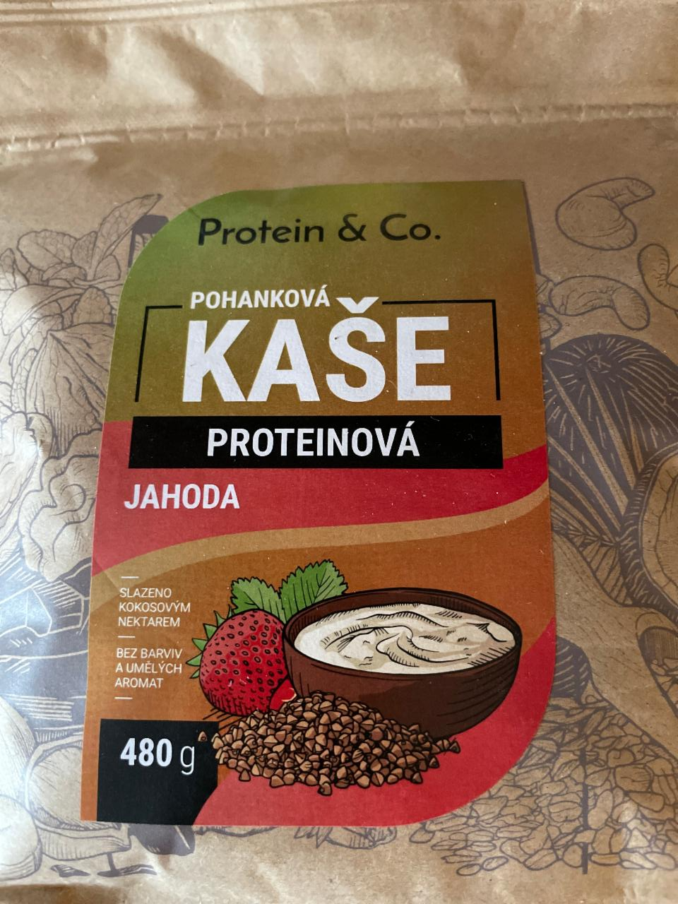Fotografie - Pohanková kaše proteinová jahoda Protein & Co.