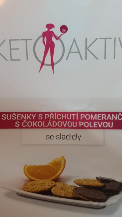 Fotografie - Sušenky s příchutí pomeranče s čokoládovou polevou se sladidly Ketoaktiv