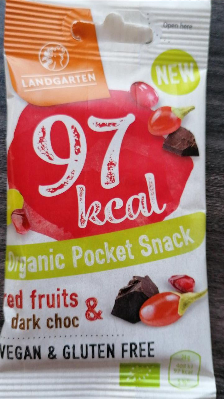 Fotografie - organic pocket snack red fruits&dark choc