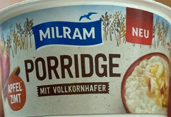 Fotografie - Porridge mit Vollkornhafer Apfel-Zimt Milram