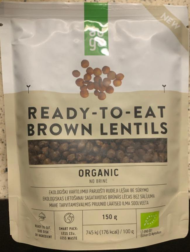 Fotografie - Ready-To-Eat Organic Brown Lentils Auga