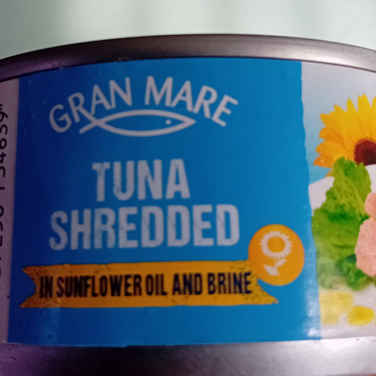 Fotografie - Tuna shredded in sunflower oil and brine Gran Mare