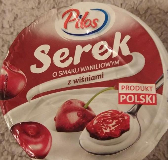 Fotografie - Serek o smaku waniliowym z wiśniami Pilos
