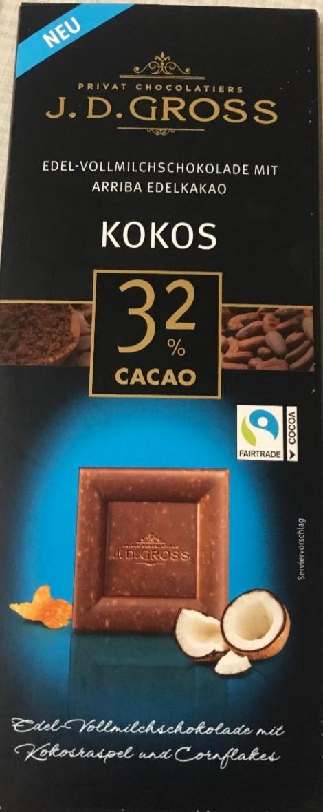 Fotografie - Kokos 32% Cacao J. D. Gross