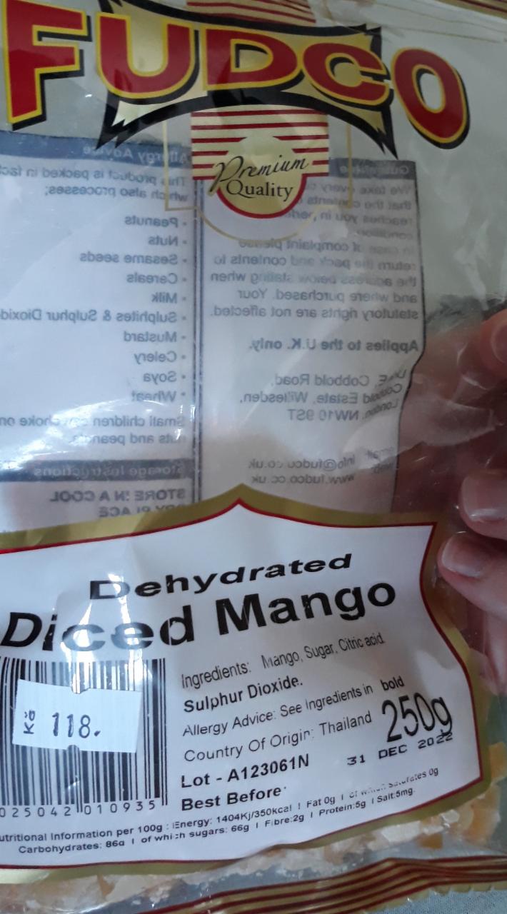 Fotografie - mango kostky sušené ovoce proslazené