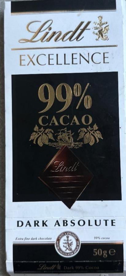 Fotografie - Excellence 99% cocoa Dark Absolute Lindt