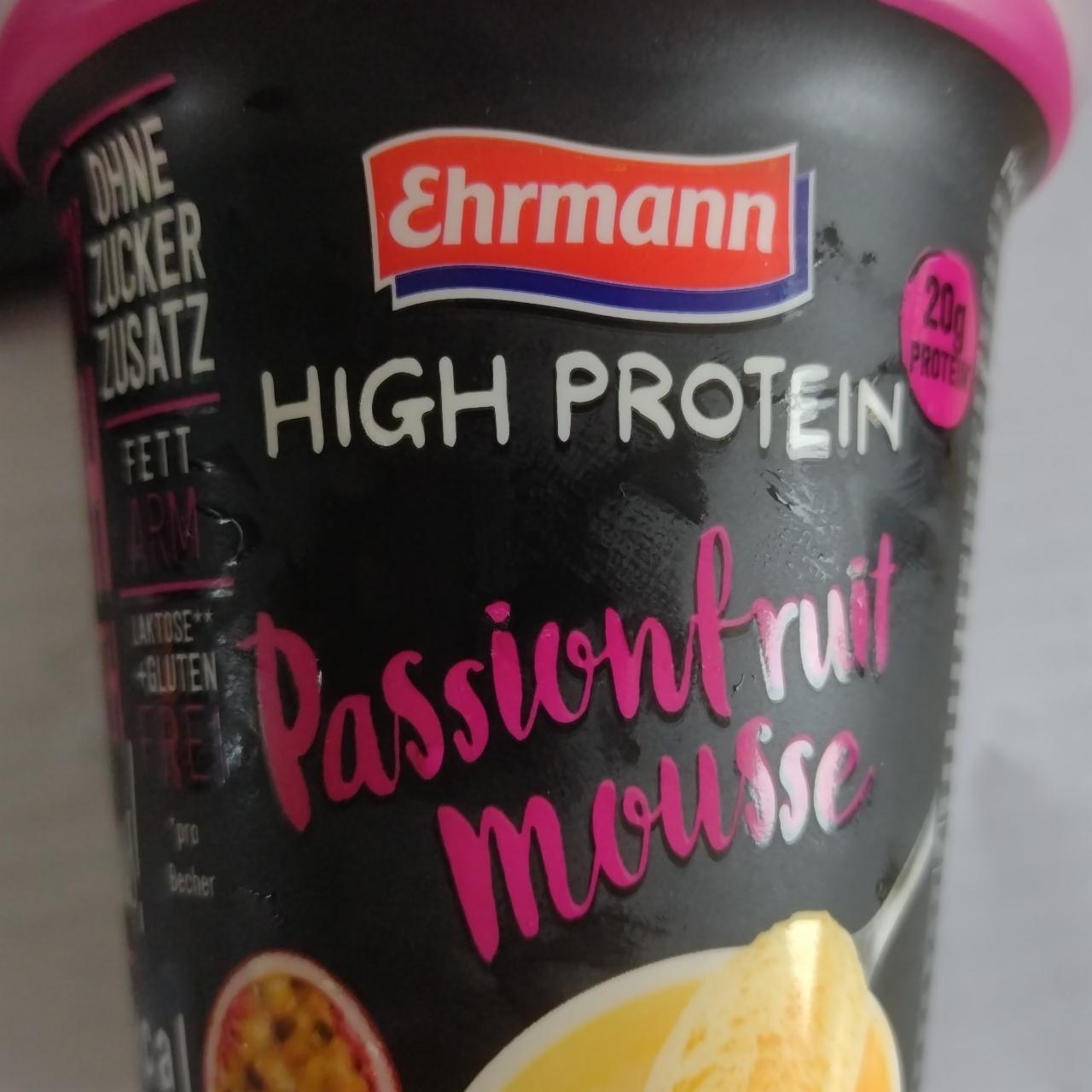 Fotografie - High protein Passionfruit mousse Ehrmann